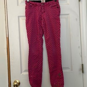 Pink/black patterned jeans